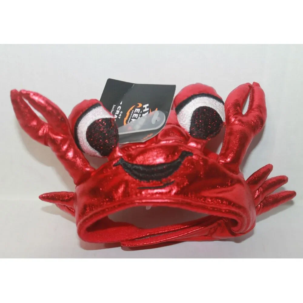 Hyde and EEK Boutique Cat Red Metallic Crab Hat & Orange Fish Taco Hat Costume